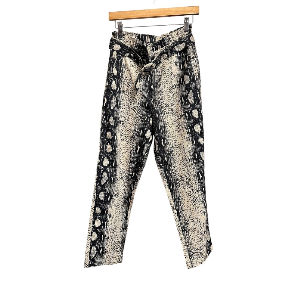 Le Lis Collection Snakeskin Print Paperbag Waist Pants‎ Size Small